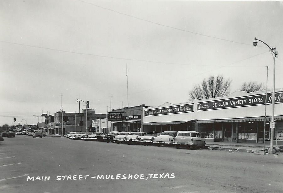 Main Street Muleshoe Texas 1950s